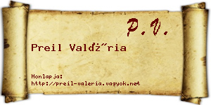Preil Valéria névjegykártya